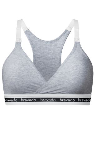 תמונה של חזיית הריון והנקה מעטפת bravado original אפורה